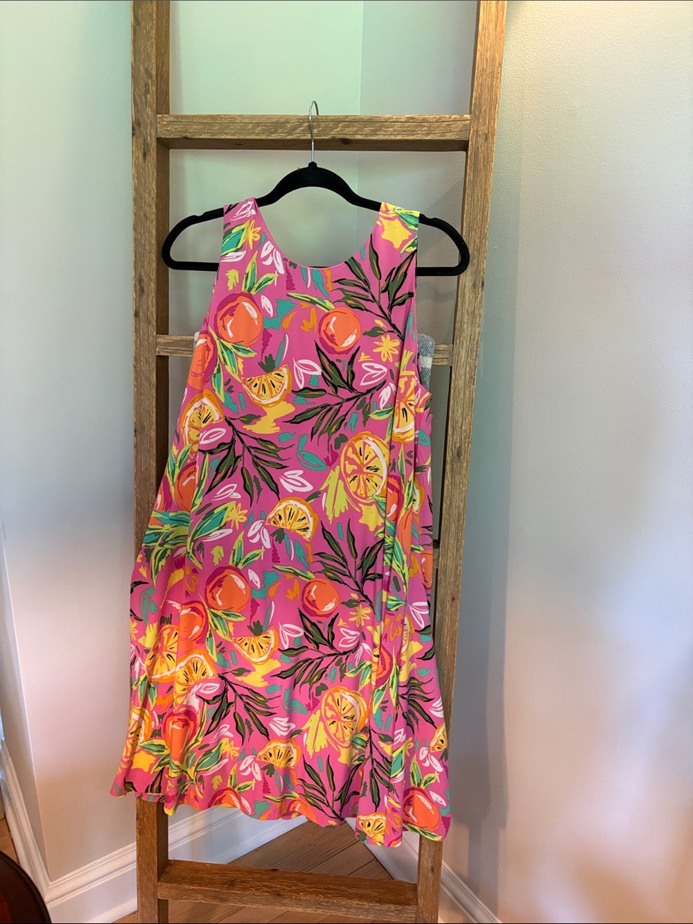 Papagallo Pink Tropical Print Dress